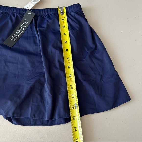 NWT Dreamsuit By Miracle Brands Slimming High Rise Swim Skirt Size 12 Navy Blue - Picture 7 of 10